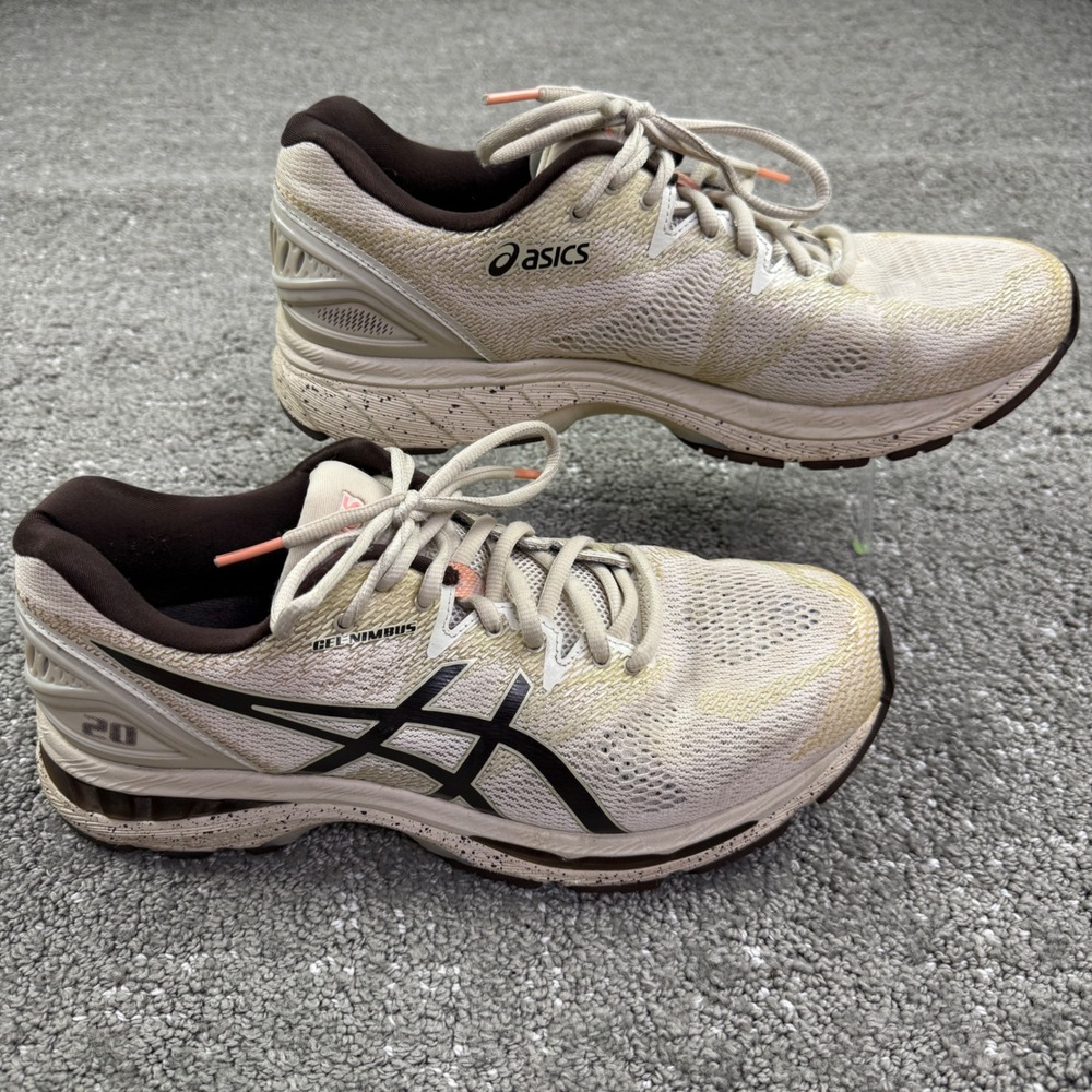 Asics Gel-Nimbus 20 Running Shoes Womens 9 Cream Beige T804N Athletic Sneakers